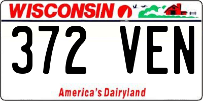 WI license plate 372VEN