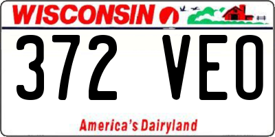 WI license plate 372VEO