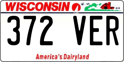 WI license plate 372VER