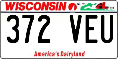 WI license plate 372VEU