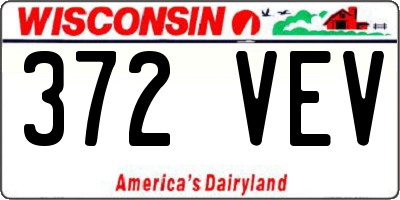 WI license plate 372VEV