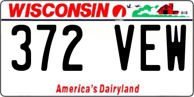 WI license plate 372VEW