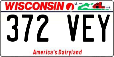 WI license plate 372VEY