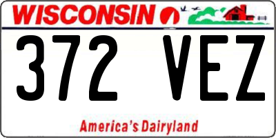 WI license plate 372VEZ