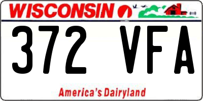 WI license plate 372VFA