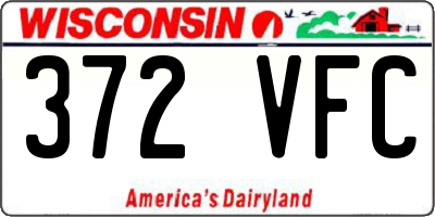 WI license plate 372VFC