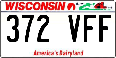 WI license plate 372VFF
