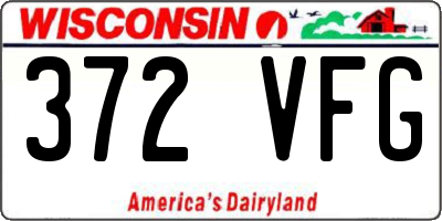 WI license plate 372VFG