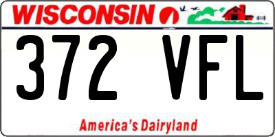 WI license plate 372VFL