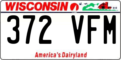WI license plate 372VFM