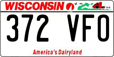 WI license plate 372VFO