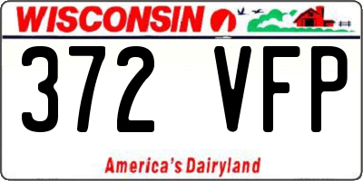 WI license plate 372VFP