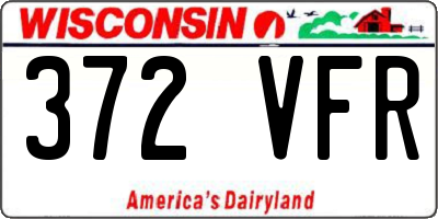 WI license plate 372VFR