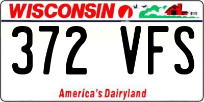 WI license plate 372VFS