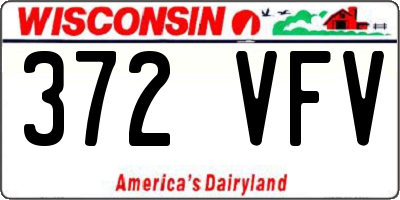 WI license plate 372VFV