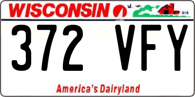 WI license plate 372VFY