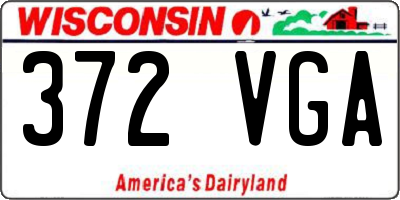 WI license plate 372VGA