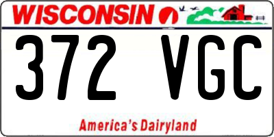 WI license plate 372VGC