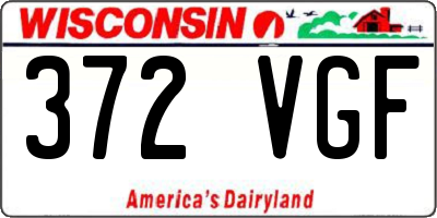WI license plate 372VGF