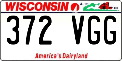 WI license plate 372VGG