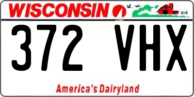 WI license plate 372VHX