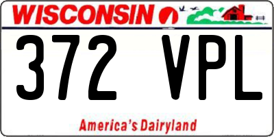 WI license plate 372VPL