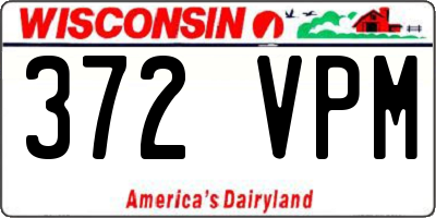 WI license plate 372VPM