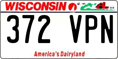 WI license plate 372VPN