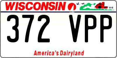 WI license plate 372VPP