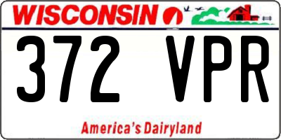 WI license plate 372VPR