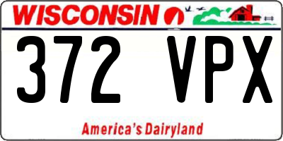 WI license plate 372VPX