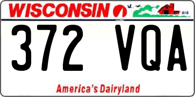 WI license plate 372VQA