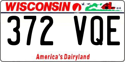 WI license plate 372VQE