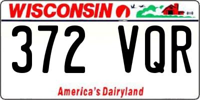 WI license plate 372VQR