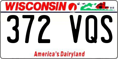 WI license plate 372VQS