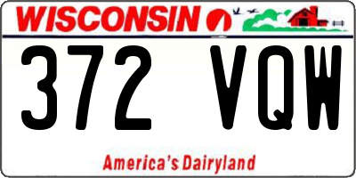 WI license plate 372VQW