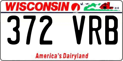 WI license plate 372VRB