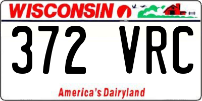 WI license plate 372VRC