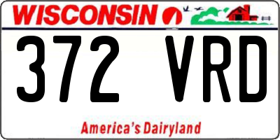 WI license plate 372VRD