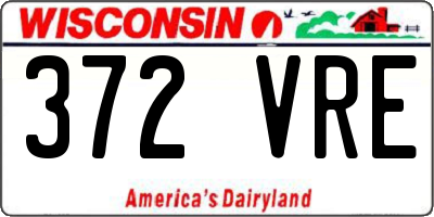 WI license plate 372VRE