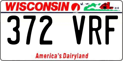 WI license plate 372VRF