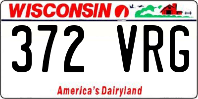 WI license plate 372VRG