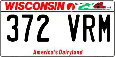 WI license plate 372VRM
