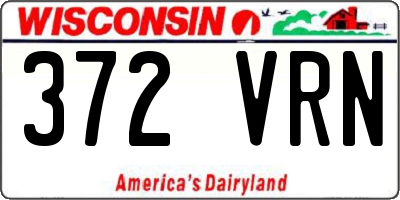 WI license plate 372VRN