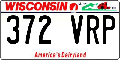 WI license plate 372VRP