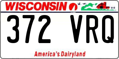 WI license plate 372VRQ