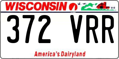 WI license plate 372VRR