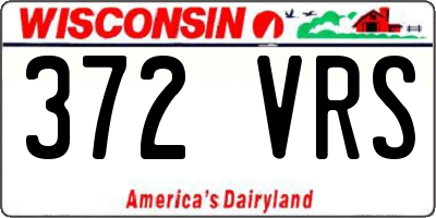 WI license plate 372VRS