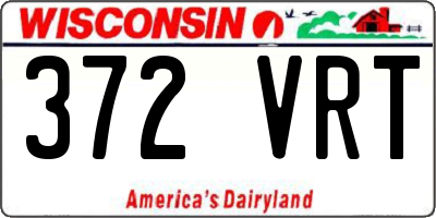 WI license plate 372VRT