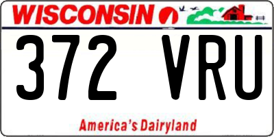 WI license plate 372VRU